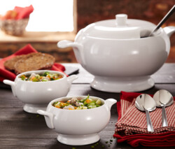soup tureen  porcelain  white