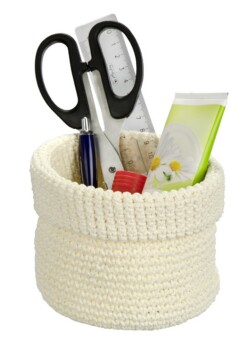 Soft crochet basket Malia   13 cm creme