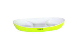 Dbl wall. plas salad plate 28x17x3 green