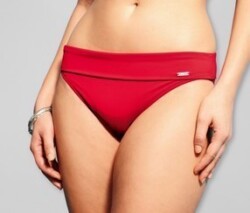 Bikini slip red turnover waistband 18