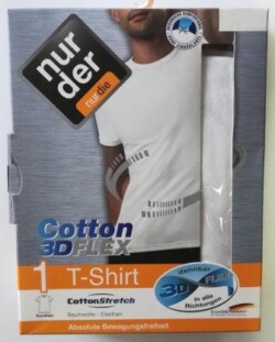 ND gents Cotton 3D Flex White Tshirt 5M