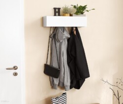 Wall coat hanger with shelf