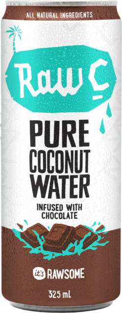 Raw C coconut water choc can 325ml (12)